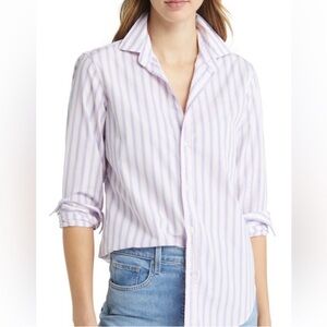 Frank & Eileen Frank Stripe Button Up Shirt in Pink and Blue Stripes | Small